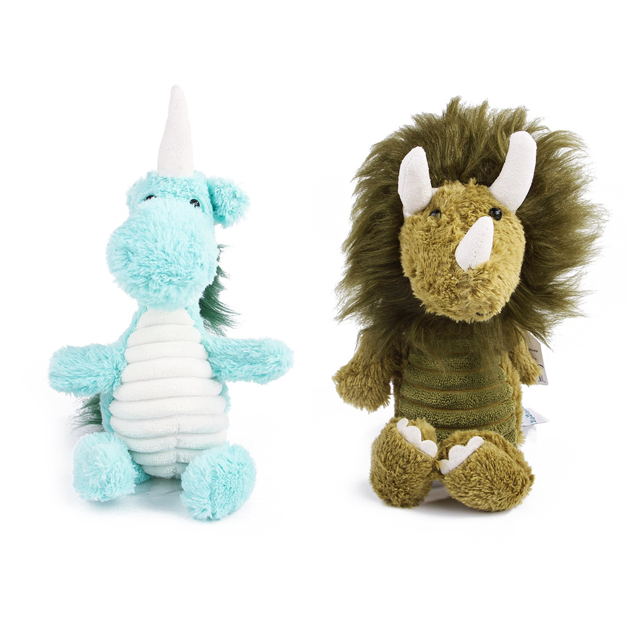 Kepooman 2 Pack No Stuffing Squeaky Plush Dog Toy for Small Medium Large Dog, Dog Chew Toy for Teething Chewing and Playtime, Unicorn & Rhinoceros Kepooman 2 Pack No Stuffing Squeaky Plush Dog Toy for Small Medium Large Dog, Dog Chew Toy for Teething Chewing and Playtime, Unicorn & Rhinoceros