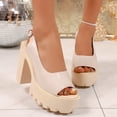 thumbnail image 2 of hopeusnice Women's Sandal Plus Size Available Height Increasing Thick Sole Comfortable Wear Suitable For Spring Summer And Fall Beige 36, 2 of 9