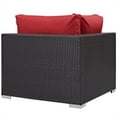 thumbnail image 3 of Modway Convene Aluminum and Rattan Outdoor Patio Corner in Espresso/Red, 3 of 3