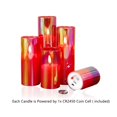thumbnail image 4 of Juego de 5 Velas LED Sin Llama de Vidrio Rojo Eywamage, 4 of 8