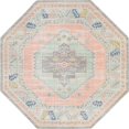 thumbnail image 1 of Unique Loom Whitney Bright Medallion Rug 7' x 7' Octagon Powder Pink/Ivory, 1 of 1