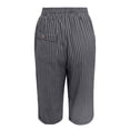 thumbnail image 6 of Womens Capri Pants with Pockets Cotton Linen Striped Printed Shorts for Women Straight Leg Drawstring Elastic Waisted Capris, 6 of 7