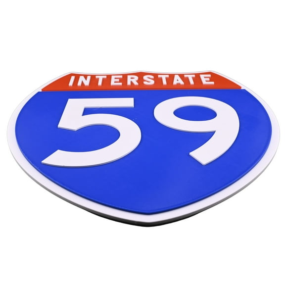 Interstate 59 Road Sign Replica, number Personalized Travel Decor, 8.5" x 8.5"
