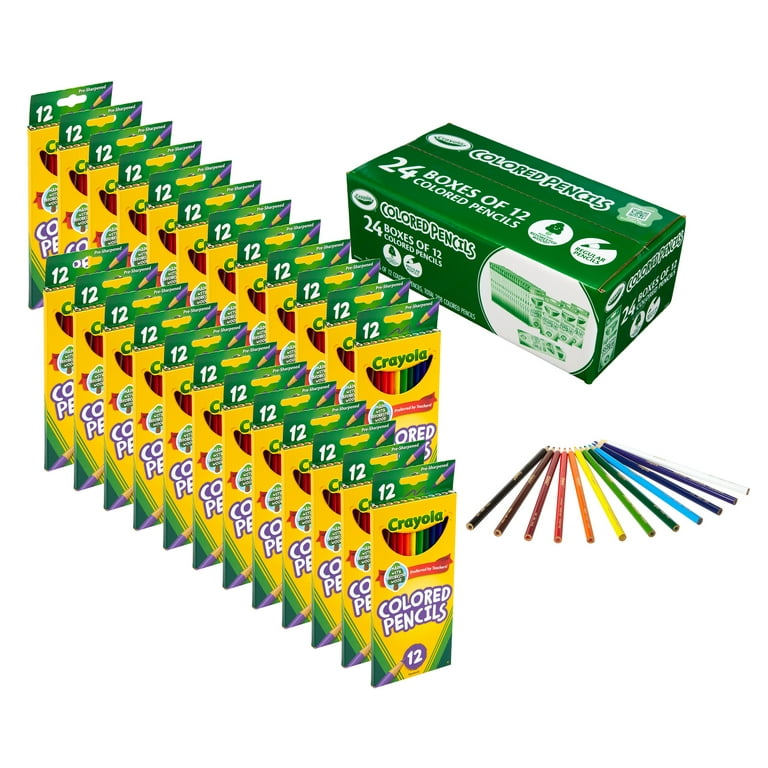 Free Shipping! Crayola Colored Pencils Bulk Set, 24 Packs of 12