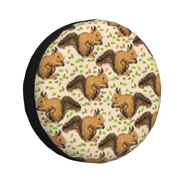 Balery Retro Squirrel Cubiertas para Neumáticos - Protector Resistente para Neumáticos de Camioneta, SUV, Remolque, Camper y RV-17 inch