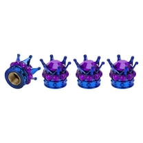 Tire Valve Stem Caps 12.8x15.8MM Car Wheel Valve Cap ABS Blue Purple Faux Crystal Crown Style 4 Pcs