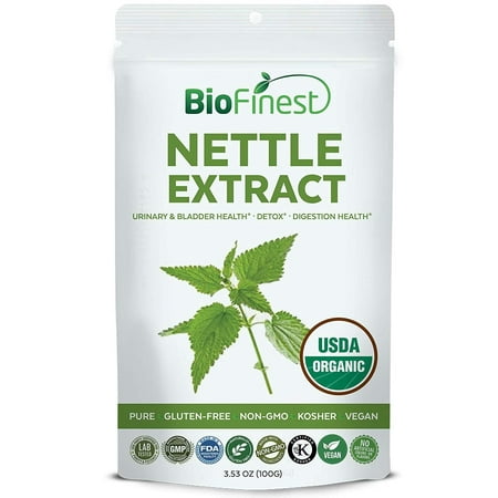 Biofinest Nettle Leaf Extract Powder 750mg - USDA Certified Organic Pure Gluten-Free Non-GMO Kosher Vegan Friendly - Supplement for Digestion Health, Detox, Bladder Health, Respiratory Support