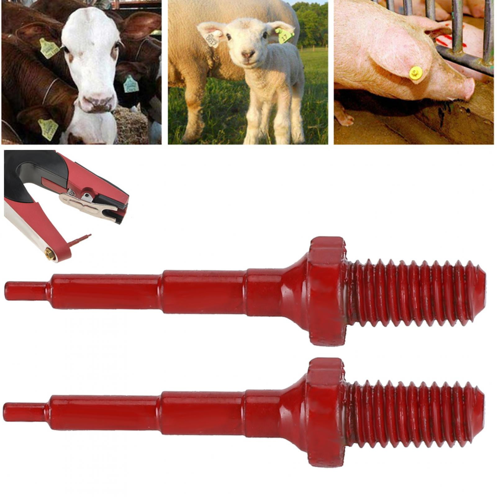 2 Onglets D'Étiquette D'Oreille En Acier Inoxydable - Pour Pince à Étiqueter Moutons, Porcs, Bovins - Rouge Ou Noir