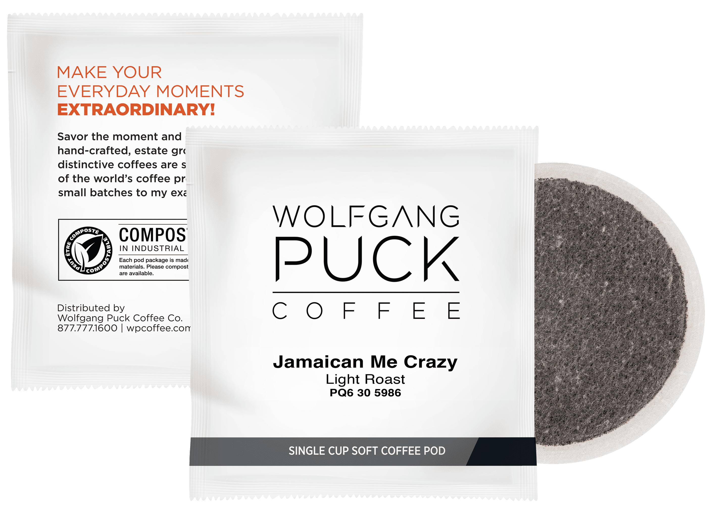 Wolfgang Puck Soft Coffee Pods, Jamaica Me Crazy, 9.5 Gram, 18-Count (Pack of 3)