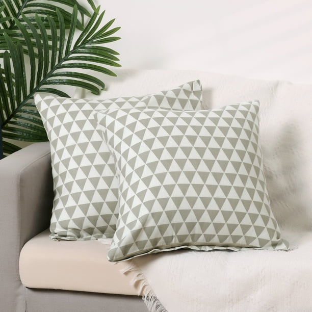 Juego de fundas de almohada geométricas REGALWOVEN REGALWOVEN de 2 fundas de almohada, fundas decorativas para sofá gris 16" x 16"