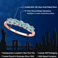 thumbnail image 2 of Gem Stone King 2.50 Ct Round Blue Zircon 18K Rose Gold Plated Silver Ring, 2 of 6