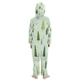 thumbnail image 3 of Soft Big Kids Onesie Pajamas Cozy Loose-Fit Jumpsuits for kids with Pockets for Christmas Lounge & Play Green Christmas Trees and Snowflakes, 3 of 8