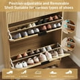thumbnail image 4 of VEANERWOOD Fluted Shoe Cabinets with 2 Flip Drawers, Freestanding Narrow Shoe Rack Organizer with Drawers, Up To 20 Pairs, 4 of 9