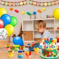 thumbnail image 6 of 53 Pcs Block Party Supplies,Building Blocks Birthday Decorations Set - Building Block Birthday Balloons,Building Block Banner Cake Topper etc Colorful Building Block Birthday Party Decorations, 6 of 8