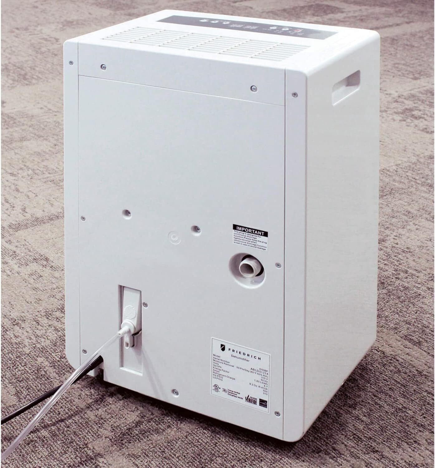 Friedrich D35B1B 35 Pint Dehumidifier with Built-In Drain Pump