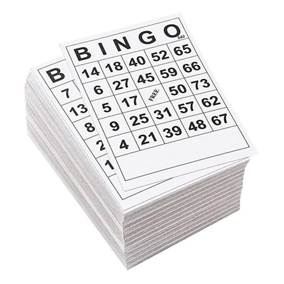 60pcs BINGO Paper Cards 60 Sheets Without Repeat Single Design 6 X 7 Inches