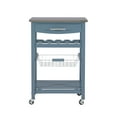 thumbnail image 6 of Linon Clarke 4-Tier Mobile Serving Cart with Stainless Steel Top, 22.75" Length, Blue, 6 of 14