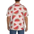 thumbnail image 3 of Rateoe Watermelon Pattern Men's Short Sleeve Classic Shirt, Casual Short-Sleeved Shirt, Lightweight Summer Shirt, Cuban Collar Shirt,Button-Front Shirt-3X-Large, 3 of 5