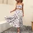 thumbnail image 6 of BJUTIR Skirts For Women Boho Line Swing Elastic Long Waist Women Pleated Skirt Dress Summer Tiered Pocket Beach Flowy A Printing Skirt, 6 of 8