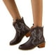 thumbnail image 1 of Botas de vaquero de corte bajo para mujer, zapatos casuales de tacón medio ancho y ancho, botines de vaquero, 1 of 4