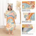 thumbnail image 3 of FORMRS Wearable Blanket Hoodie with Sleeves for Kids Cozy Flannel Sweatshirt, Pink Retro Sun, 3 of 7