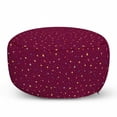 thumbnail image 1 of Star Pouf Cover with Zipper, Space Inspired Simplistic Pattern of Colorful Stars and Dots View, Soft Decorative Fabric Unstuffed Case, 30" W X 17.3" L, Dark Magenta and Multicolor, by Ambesonne, 1 of 5