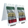 thumbnail image 2 of Quesadillas Fajitas Tacos  24" x 36" Double Sided A-Frame Sidewalk Sign, Includes 2 Installed Vinyl Decals | Foldable Portable White Signicade Sandwich Board Signs, 2 of 5