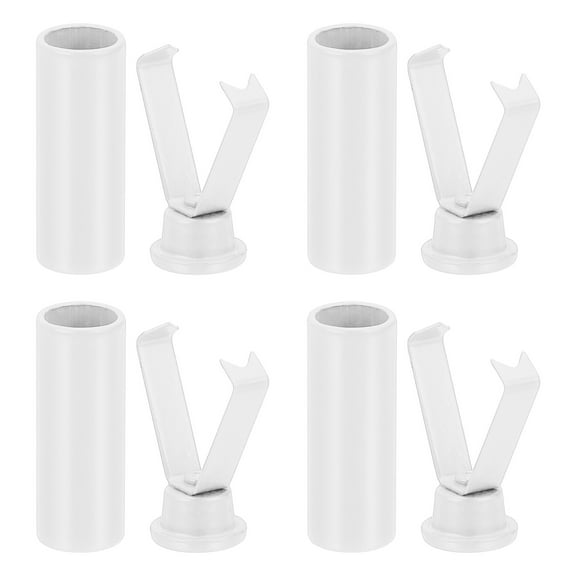 Uxcell 0.8 Inch Aglets for Shoelaces, 4 Pcs Cylindrical Metal Aglets with Clips for DIY Repairing, White