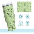 thumbnail image 6 of 30 oz Tumbler with Handle Lid and Straw Insulated Water Tumbler Stainless Steel Water Cup Mug Bottle Reusable Cup Holder Friendly Green Bamboo Leaves, 6 of 6