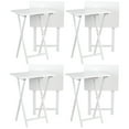 thumbnail image 1 of PJ Wood Folding TV Snack Tray Table Desk Stand, White (8-Piece Set), 1 of 10