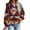 Burgundy, variant on Long Sleeved Womens Aztec Half Zip Up Hoodies Sweatshirt Casual Oversized Ethnic Tribal Hooded Pullover Shirt Top