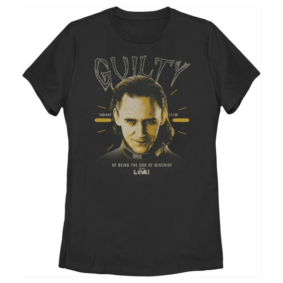 Women's Marvel Loki Guilty Graphic Tee Black Large