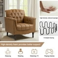 thumbnail image 6 of UIXE Faux Leather Accent Chair for Living Room, Upholstered Retro Armchair Tufted Club Arm Chair Single Sofa Lounge Bedroom Side Reading Seating, Camel, 6 of 6