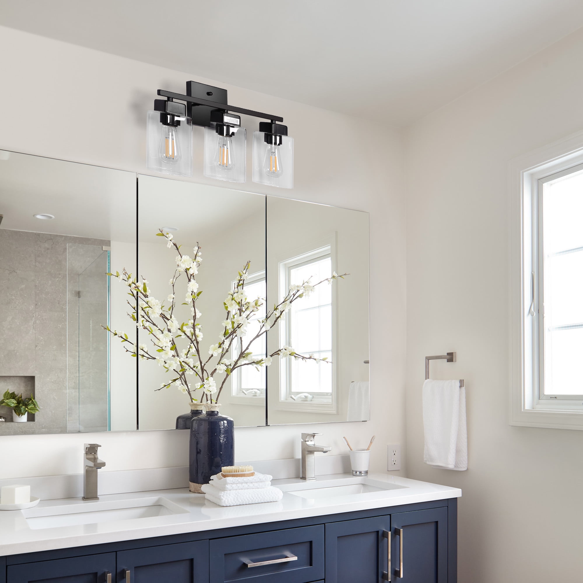 Bathroom Vanity Light 3-Lights Bathroom s, ing With Clear Glass