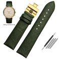 thumbnail image 3 of Correa de piel con diseño de lagarto para hombre y mujer, compatible con pulseras Armani AR1674, AR0382, AR1722, AR1876 y AR1681, de 22 mm y 14 mm, color negro y verde, 3 of 5