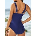 thumbnail image 7 of SHEWIN Women's Bathing Suit One Piece Swimwear Strap V Neck Swimsuit Bathing Suit for Summer Blue XL, 7 of 7