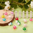 thumbnail image 4 of 80 colgantes de setas de colores en 8 estilos diferentes con aro de hierro para manualidades: pulseras, collares, llaveros y decoración navideña., 4 of 7