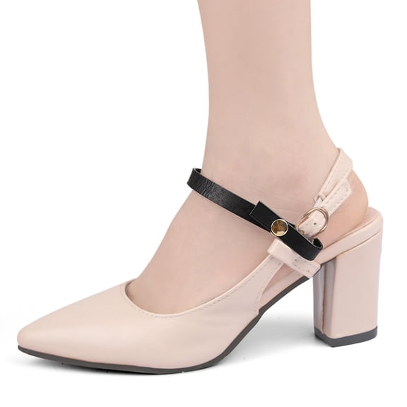 OUNONA 4 Pairs Snap Button Women Shoes Strap Detachable Heel Shoes Straps Ladies Shoe Straps for Heels