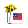 thumbnail image 1 of Malasia bandera nacional Asia país Tarjeta de bendición de jarrón de girasol artificial, 1 of 3