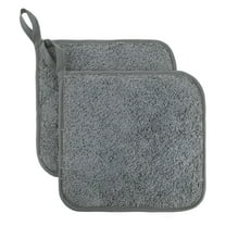 ACDANC 2-Pack Cotton Terry Pot Holders for Kitchen Cooking and Baking