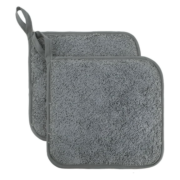 ACDANC 2-Pack Cotton Terry Pot Holders for Kitchen Cooking and Baking