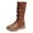 Brown, variant on Mostsola Womens Flat Mid Calf Boots Casual Slouchy Zipper Retro Leather Motorcycle Riding Boots