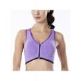 thumbnail image 4 of Women Pure Color Plus Size Ultra-thin Large Bra Sports Bra Front Zipper Full Cup Padded Tops, 4 of 6