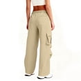 thumbnail image 6 of Camo Pants Women High Waisted Straight Wide Leg Pants Drawstring Casual Pants Womens Baggy Pants, 6 of 7