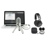 Samson Podcast Recording Podcasting Microphone+Pro Headphones+Cables+Case