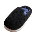 thumbnail image 6 of House Slippers for Women Men Comfy Memory Foam Casual Solid Color Fuzzy Winter Slip on Indoor Home Shoes Black Size 10, 6 of 6