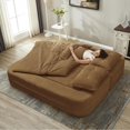 thumbnail image 4 of New Sectional Sleeper Sofa with Pull Out Couch Bed - Convertible Plush Corduroy Cloud Couch Comfy Modular Couches for Living Room Apartment, 4 of 9
