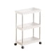 thumbnail image 2 of Carrito de Almacenamiento con Ruedas Qazbgdl de 3 Niveles con Estantes y Ganchos Extraíbles | Diseño Compacto Que Ahorra Espacio | Organizador de Plástico Blanco o Negro | Unidad de 1 Pieza, 2 of 6