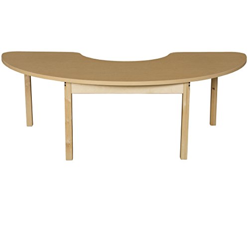 Half Circle Table with Hardwood Legs (76 in. W x 24 in. D x 23 in. H