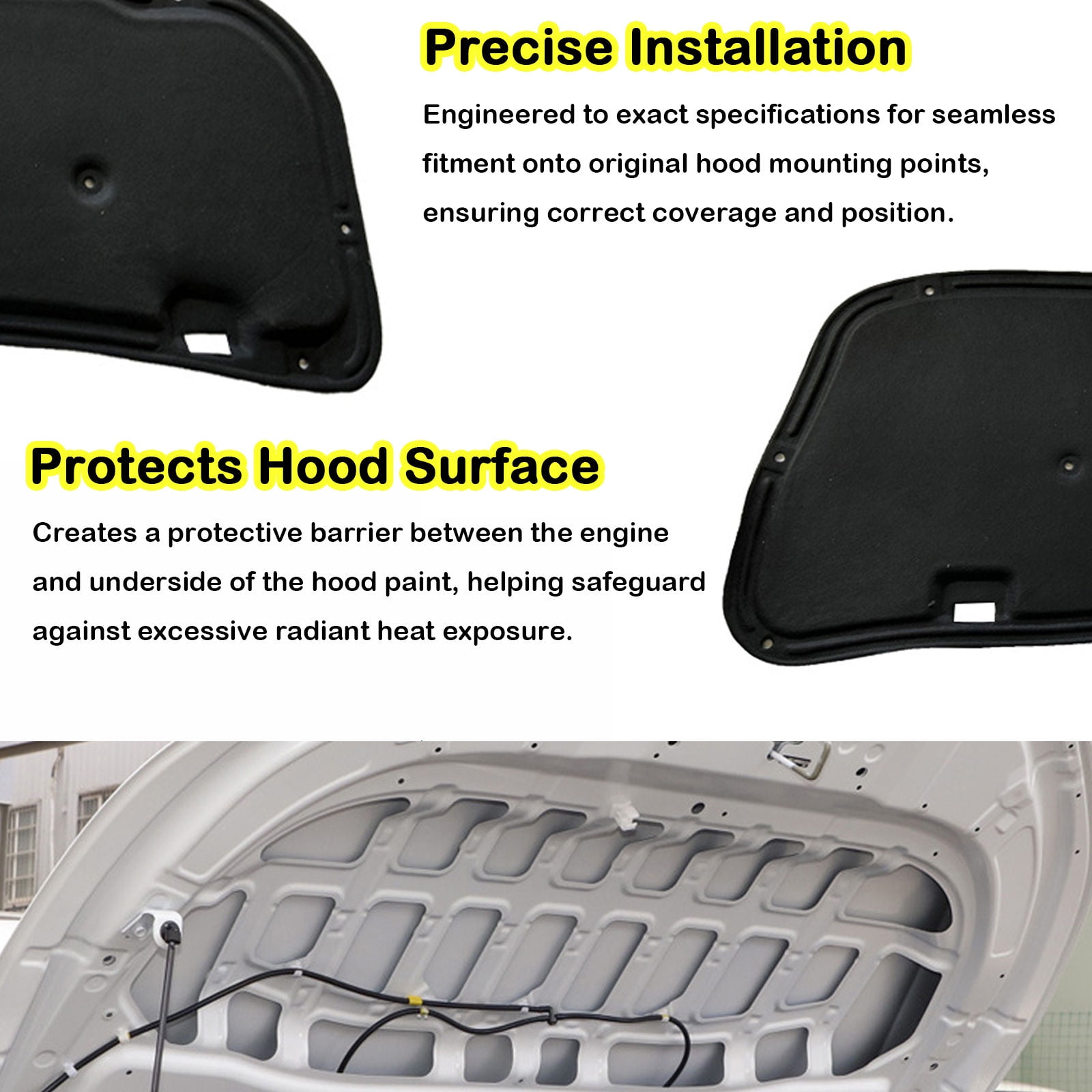 For Mazda 5 Car Hood Cover Sound Insulation Cotton, Front Trunk Lid Heat Insulation Mat Car Interior Accessories-C